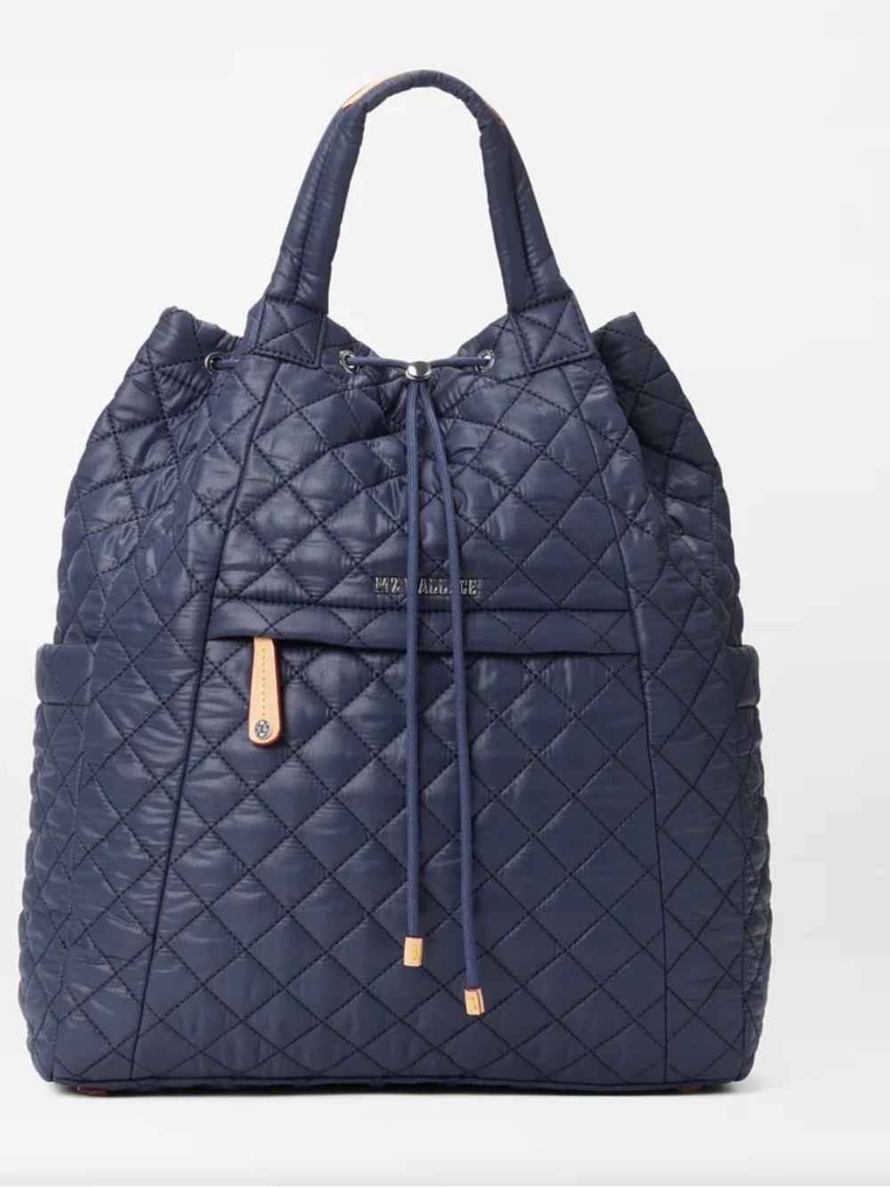 MZ Wallace Navy Drawstring metro backpack